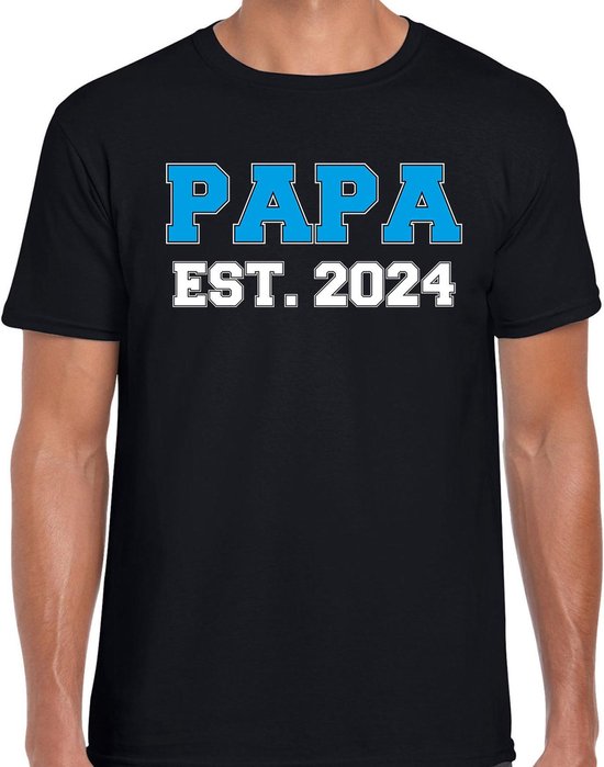 Papa est 2024 - t-shirt zwart voor heren - Aanstaande vader/ papa