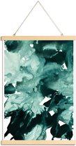 JUNIQE - Posterhanger Inkblot Marble 4 -40x60 /Groen & Wit