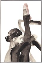 JUNIQE - Poster met kunststof lijst Dancers for Dancers -30x45 /Wit &