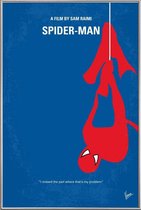 JUNIQE - Poster met kunststof lijst Spiderman -20x30 /Blauw & Rood