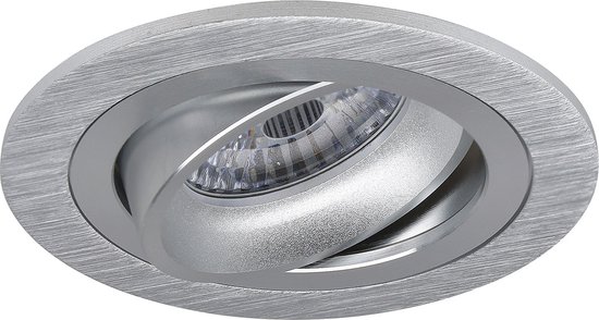 Spot Armatuur GU10 - Proma Alpin Pro - GU10 Inbouwspot - Rond - Zilver - Aluminium - Kantelbaar - Ø92mm
