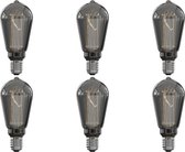 CALEX - LED Lamp 6 Pack - Rustic ST64 - E27 Fitting - Dimbaar - 3W - Warm Wit 2000K - Rookkleur