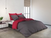 Clarysse Bicolor Percale - Dekbedovertrek - King size - 260x240 - Rood