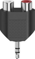 Hama Korte Audio-adapter 3,5-mm-jack-stekker Stereo - 2x Cinch-koppeling