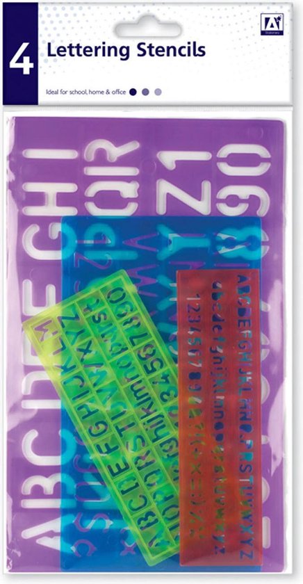 Sjablonenset Letters & Cijfers, 4st. | bol