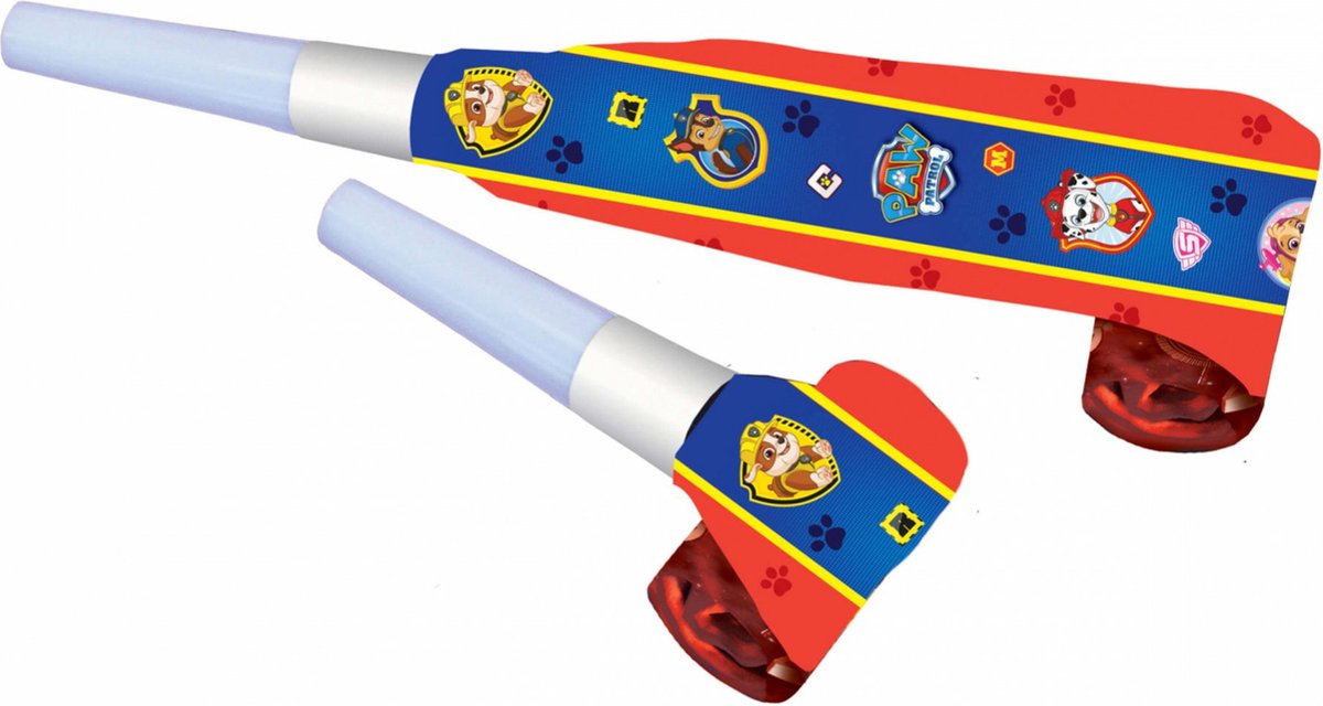 PAW Patrol - Roltongen - 30cm - Blauw/Geel - 8 stuks