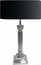 By Kohler Tafellamp met lampenkap zwart/zilver metaal 21x21x66cm (109566)