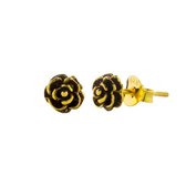 Zilveren oorbellen | Oorstekers | Gold plated oorstekers, roosjes