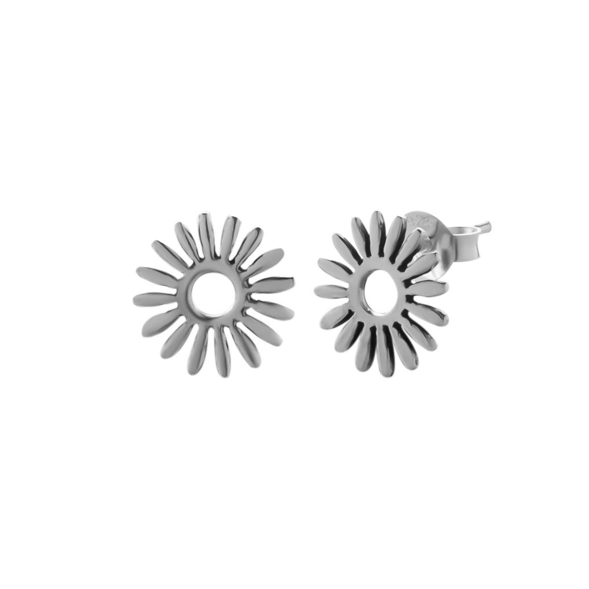 Zilveren oorbellen - oorstekers - bloemdesign - 925 zilver