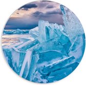 Forex Wandcirkel - IJsrotsen  - 70x70cm Foto op Wandcirkel (met ophangsysteem)