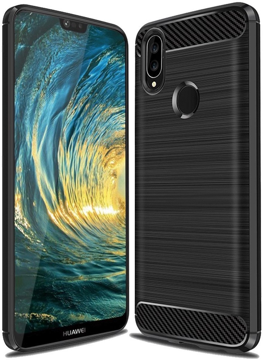 Ntech Soft Brushed TPU Hoesje Geschikt voor Huawei P20 Lite - Matt Zwart