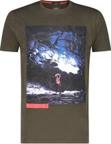 Haze & Finn T-shirt Tee Photoprint Glacier Mu15 0003 Army Green Mannen Maat - 3XL