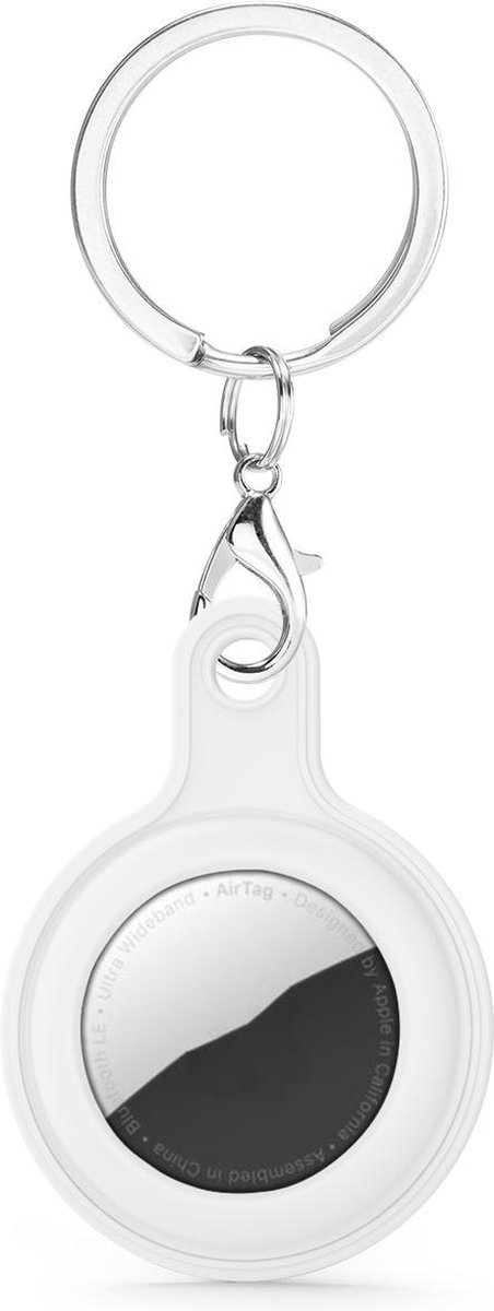 By Qubix - AirTag case gel series - sleutelhanger met ring - wit