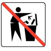 Geen afvalcontainer sticker 100 x 100 mm