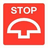 Stop de machine bord - kunststof 100 x 100 mm