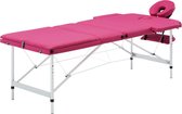 Medina Massagetafel inklapbaar 3 zones aluminum roze