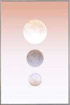 JUNIQE - Poster met kunststof lijst Moon Triplet -30x45 /Bruin &