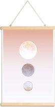 JUNIQE - Posterhanger Moon Triplet -40x60 /Bruin & Oranje