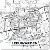 Muismat Klein - Kaart - Leeuwarden - Zwart - Wit  - 20x20 cm