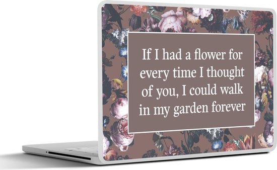 Sticker ordinateur portable - 13,3 pouces - Fleurs - Proverbes - Rose