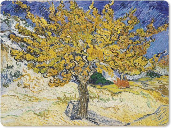 Muismat Vincent van Gogh 2 - Moerbeiboom - Schilderij van Vincent van Gogh muismat rubber - 23x19 cm - Muismat met foto