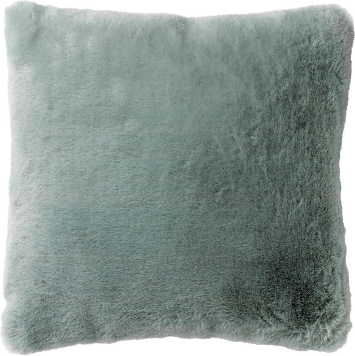 Dutch Decor ZAYA - Sierkussen 45x45 cm - bontlook - effen kleur - Jadeite - lichtgroen - Inclusief binnenkussen - Luxe kussens voor woonkamer & bank