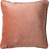 Dutch Decor FINN - Sierkussen 45x45 cm - velvet - effen kleur - Muted Clay - roze - Inclusief binnenkussen