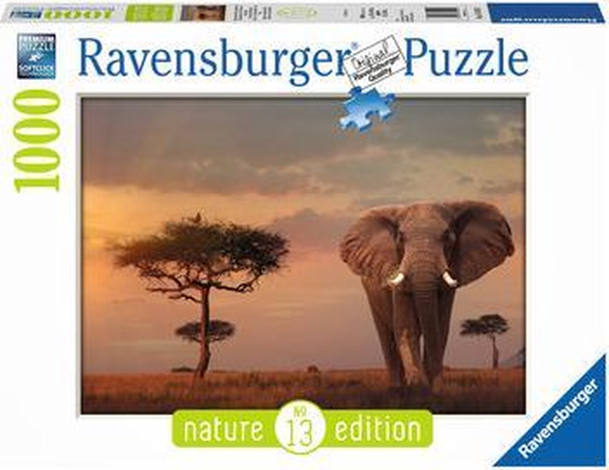 Afbeelding van product Ravensburger puzzel Olifant in het Masai Mara - 1000 stukjes