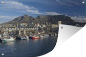 Tuindecoratie De prachtige haven van Kaapstad en de Tafelberg op de achtergrond - 60x40 cm - Tuinposter - Tuindoek - Buitenposter
