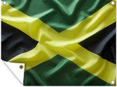 Tuin decoratie Een golvende Jamaicaanse vlag - 40x30 cm - Tuindoek - Buitenposter
