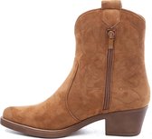 WELOVESHOES® Dames Cowboylaarzen met Hak Kort - Suedine - Camel - Maat 39