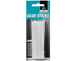 Bison Glue Sticks Super, hoge kwaliteit lijmpatronen, diameter 11mm, 6 stuks, repareren, bevestigen, afdichten en isoleren. 6 stuks, makkelijk in gebruik met de Bison Glue Gun Super