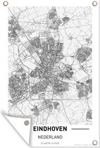 Tuindecoratie Stadskaart Eindhoven - 40x60 cm - Tuinposter - Plattegrond - Tuindoek - Buitenposter