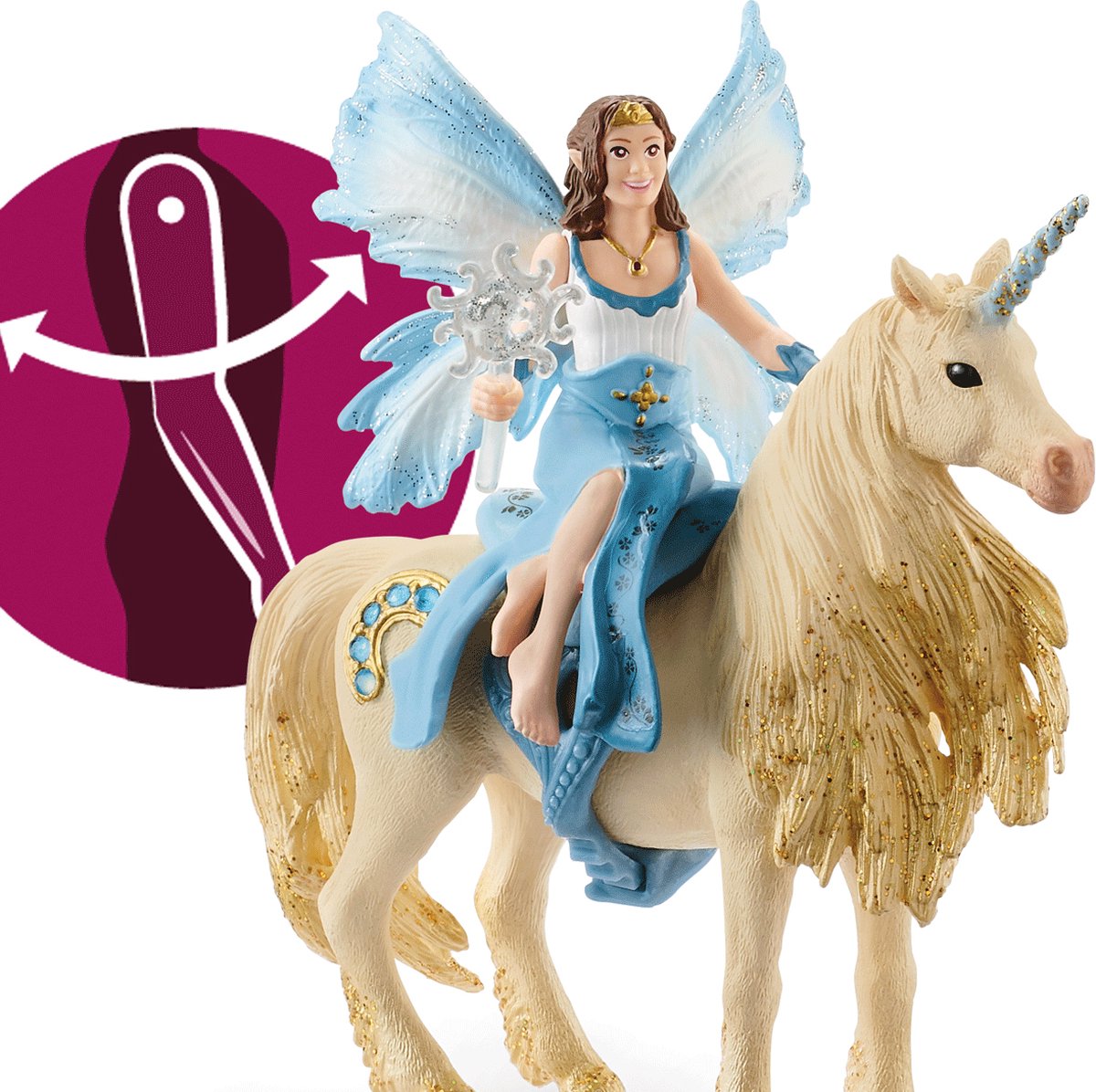 schleich BAYALA - Eyelas buitenrit op gouden eenhoorn - Speelfiguur - Kinderspeelgoed voor Jongens en Meisjes - 5 tot 12 jaar - 42508 — afbeelding 7