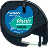 DYMO LetraTag originele plastic labels | Zwarte afdruk op groene etiketten | 12 mm x 4 m | Zelfklevende multifunctionele labels voor LetraTag labelprinters | gemaakt in Europa