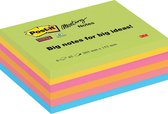 Post-it Super Sticky Meeting Notes, ft 203 x 152 mm, geassorteerde kleuren, 45 vel, pak van 6 blokken