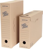 Loeff's archiefdoos Quickboy A4, golfkarton, bruin, pak van 8 stuks