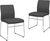 Medina Eetkamerstoelen 2 st kunstleer grijs