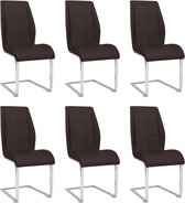 Medina Eetkamerstoelen 6 st stof bruin