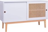 Medina Dressoir 130x40x80 cm MDF en rattan wit