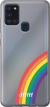 6F hoesje - geschikt voor Samsung Galaxy A21s -  Transparant TPU Case - #LGBT - Rainbow #ffffff