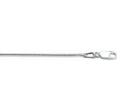 YO&NO - Ketting - Zilver - Slang - rond -  1,4 mm -  41 + 4 cm - Sieraden vrouw - Gerhodineerd - Zilver 925