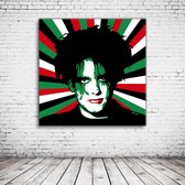 Pop Art Robert Smith Canvas - 90 x 90 cm - Canvasprint - Op dennenhouten kader - Geprint Schilderij - Popart Wanddecoratie