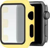 Telefoonglaasje Hoesje met screenprotector - Geschikt voor Apple Watch 4\ Apple Watch 5\ Apple Watch 6\ Apple Watch SE - 44mm - Geel