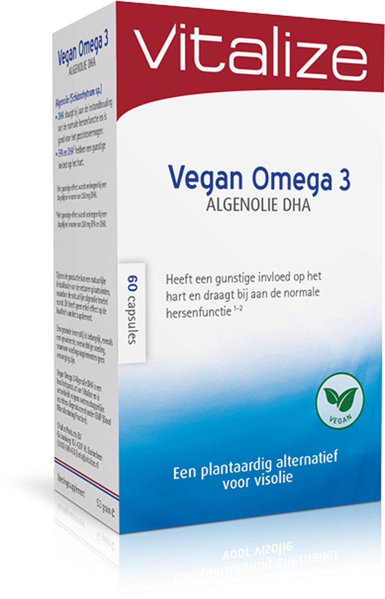 Bol.com Vitalize Vegan Omega 3 Algenolie DHA 60 capsules | Gunstige invloed op het hart - Goed voor het gezichtsvermogen¹ aanbieding