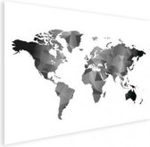 Wereldkaart Geometrische Vakken Wit - Poster 160x80