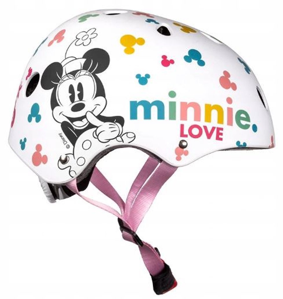 Fietshelm Kinderen Meisjes Minnie Mouse Wit Kinderhelm 52-56 cm