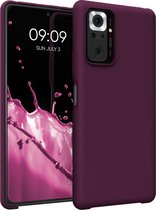 kwmobile telefoonhoesje geschikt voor Xiaomi Redmi Note 10 Pro - Hoesje met siliconen coating - Smartphone case in bordeaux-violet