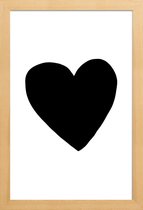 JUNIQE - Poster in houten lijst Big Heart -40x60 /Wit & Zwart