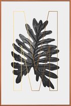 JUNIQE - Poster met kunststof lijst Plants M -20x30 /Grijs & Ivoor